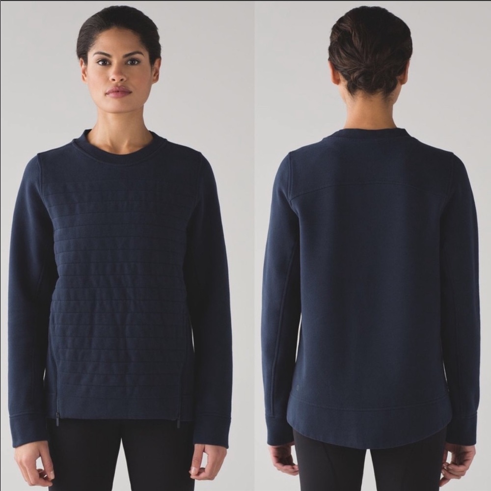 Lululemon Fleece Be True Navy Quilted Pulllover